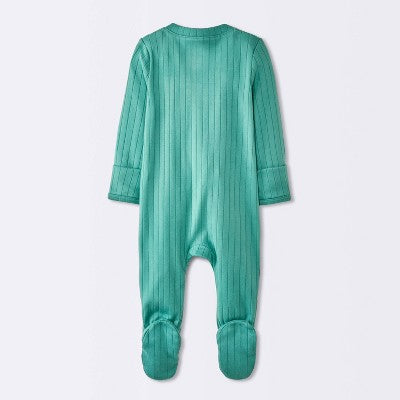  Baby Boys' 2pk Cozy Wide Ribbed Animals Sleep N' Play - Cloud Island™ Blue