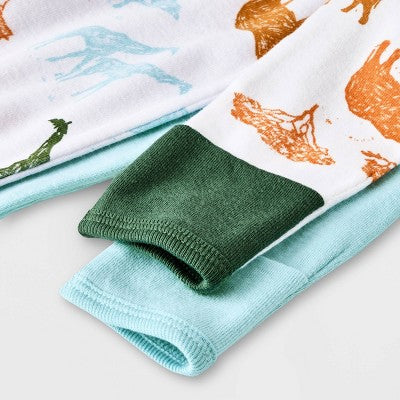  Baby Boys' 2pk Safari Animals Zip Romper - Cloud Island™