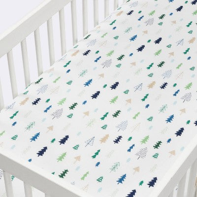  Crib Fitted Sheet Trees - Cloud Island™ - Blue