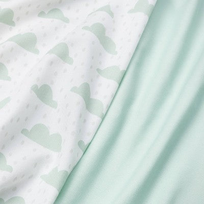  Fitted Crib Sheet - Cloud Island™ - Clouds/Mint - 2pk