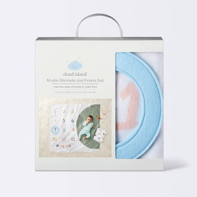  Milestone Swaddle Baby Blanket With Felt Frame - Multi Dot - Cloud Island™