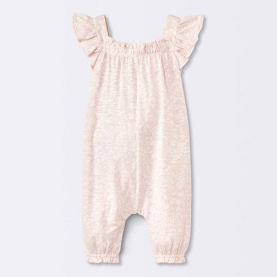  Baby Girls' Floral Modal Jersey Long Legged Romper - Cloud Island™ Pink