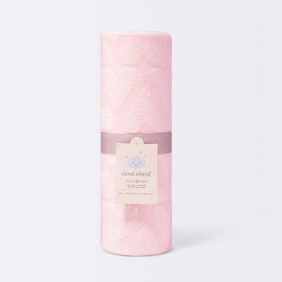  Plush Embossed Baby Blanket Hearts - Cloud Island™ Pink