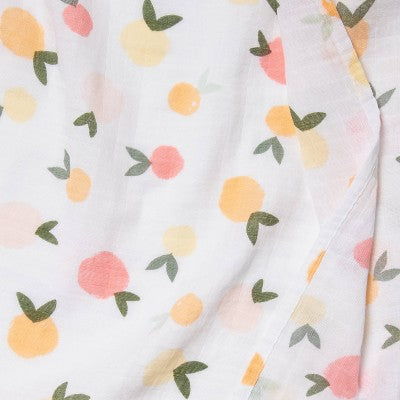  Muslin Swaddle Blanket Citrus - Cloud Island™ White/Orange