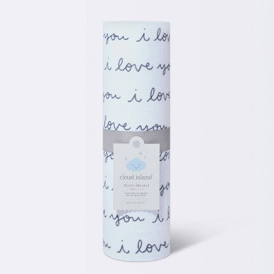  Muslin Swaddle Blanket I Love You - Cloud Island™ White