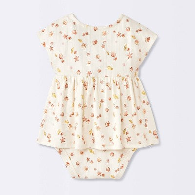  Baby Girls' Costal Ribbed Romper - Cloud Island™ White