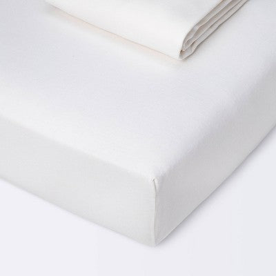  Fitted Jersey Crib Sheet - Cloud Island™ - White 2pk