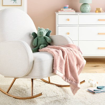  Solid Satin Edge Plush Baby Blanket - Pink - Cloud Island™