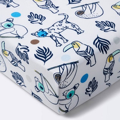  Fitted Crib Sheet Gone Wild - Cloud Island™ Navy