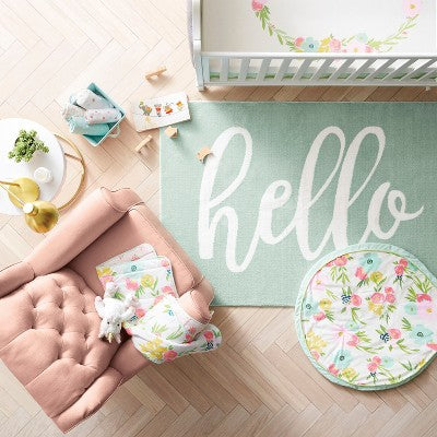  Round Activity Playmat Floral - Cloud Island™ Pink/Light Green