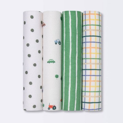  Flannel Baby Blanket 4pk - Cloud Island™ Trucks
