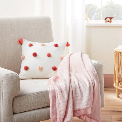  Solid Satin Edge Plush Blanket - Cloud Island™ Pink