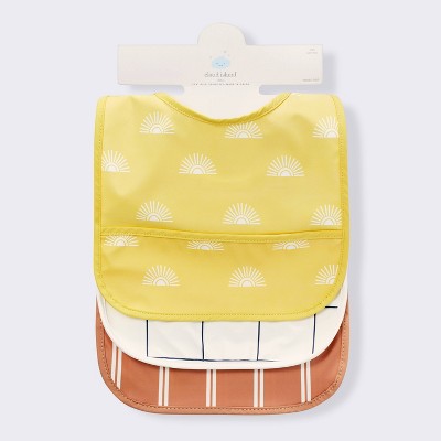  Water-Resistant Bibs - 3pk - Suns/Stripe - Cloud Island™