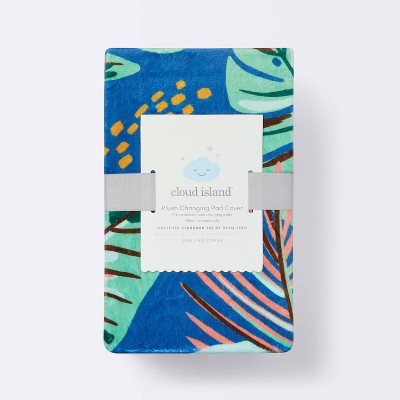  Plush Changing Pad Cover Botanical Print - Cream/Blue/Green - Cloud Island™