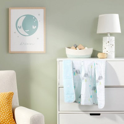  Jersey Knit Reversible Blanket Adventure Awaits - Cloud Island™ - Light Blue