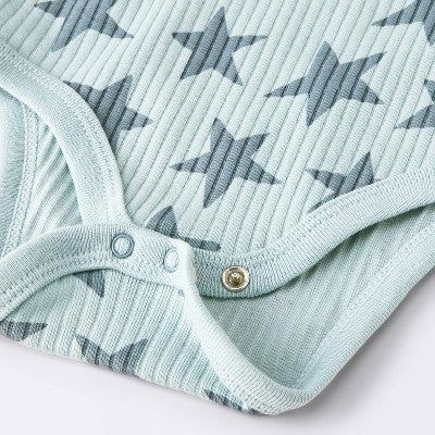  Baby 2pc Stars Wide Ribbed Top & Bottom Set - Cloud Island™ Blue