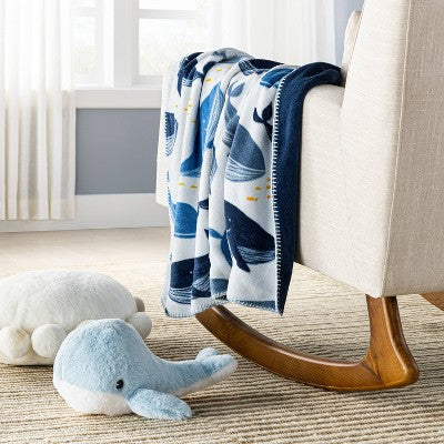  Plush Baby Blanket - Whales - Cloud Island™