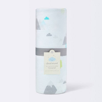  Jersey Knit Reversible Blanket Adventure Awaits - Cloud Island™ - Light Blue