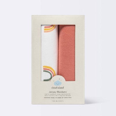  Jersey Swaddle Blanket 2pk - Cloud Island™ Rainbows