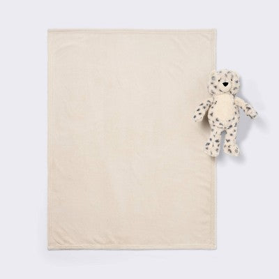  Plush Blanket With Soft Toy - Cream Leopard - Cloud Island™