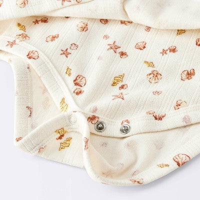 Baby Girls' Costal Ribbed Romper - Cloud Island™ White