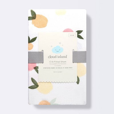  Polyester Rayon Jersey Fitted Crib Sheet - Cloud Island™ Citrus