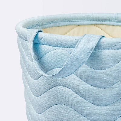  Quilted Fabric Medium Round Storage Basket - Cloud Island™