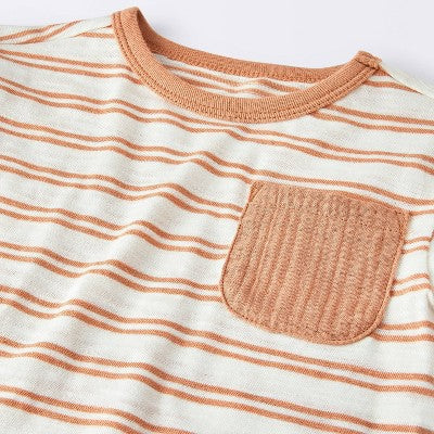  Baby Boys' Rust Striped Pocket T-Shirt & Shorts Set - Cloud Island™ Brown