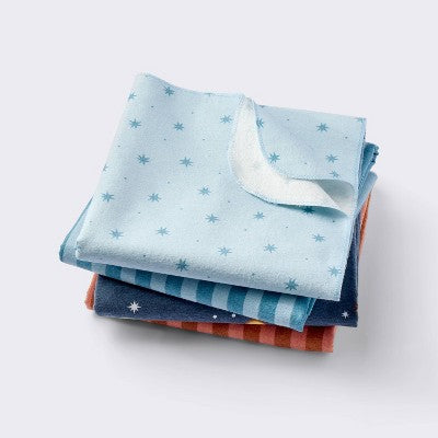  Flannel Baby Blankets - Space - 4pk - Cloud Island™