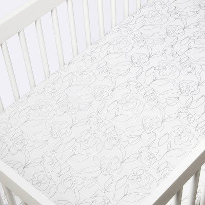  Fitted Crib Sheet - Cloud Island™ Line Floral