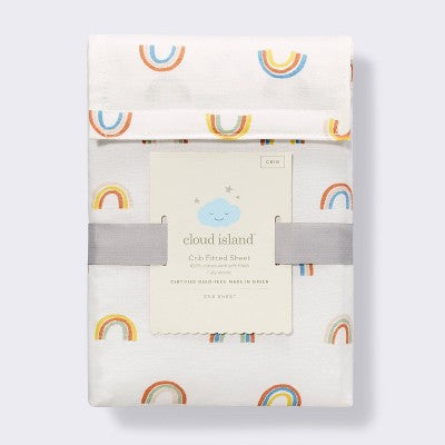  Cotton Fitted Crib Sheet - Rainbows - Cloud Island™