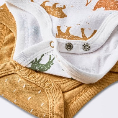  Baby 4pk Safari Animals Long Sleeve Bodysuit - Cloud Island™