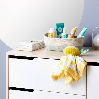  Oval Coiled Rope Bin With Color Band - Cloud Island™