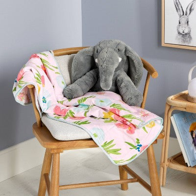  Jersey Knit Reversible Baby Blanket Floral - Cloud Island™ - White