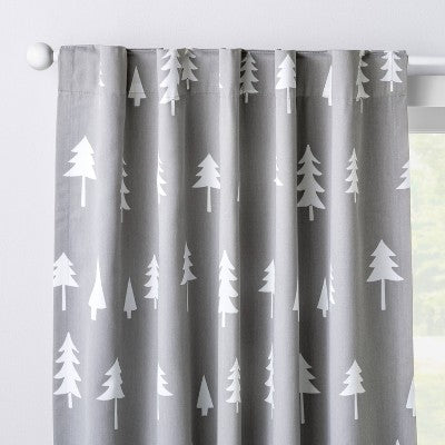  Blackout Curtain Panel Trees - Cloud Island Gray
