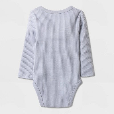  Baby Boys' 3pk Side Snap Long Sleeve Bodysuit - Cloud Island™ Gray