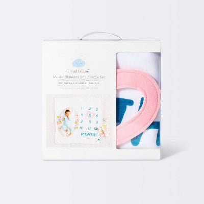  Muslin Blankets With Felt Frame Floral - Cloud Island™