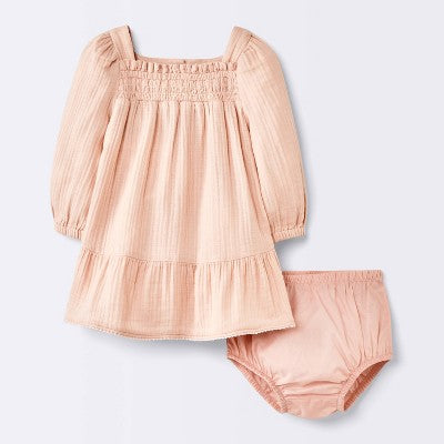  Baby Girls' Smocked Dress - Cloud Island™ Pink