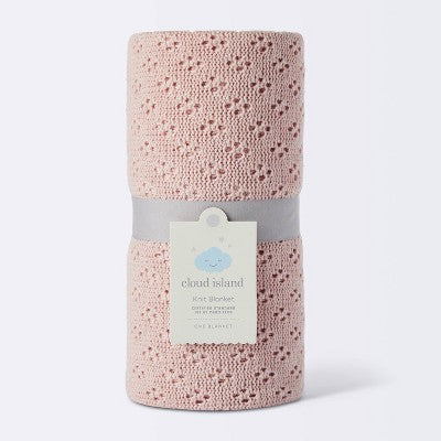  Seed Stitch Pointelle Baby Blanket - Dark Pink - Cloud Island™
