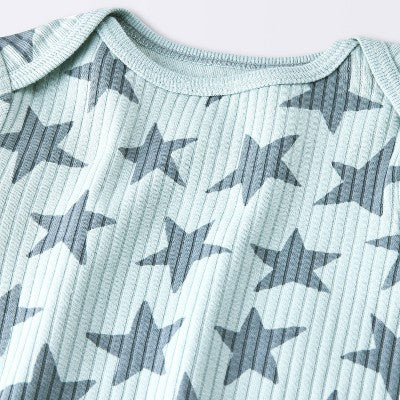  Baby 2pc Stars Wide Ribbed Top & Bottom Set - Cloud Island™ Blue