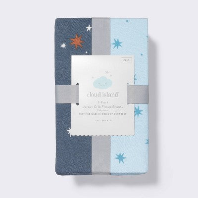  Fitted Jersey Crib Sheet - Space - 2pk - Cloud Island™