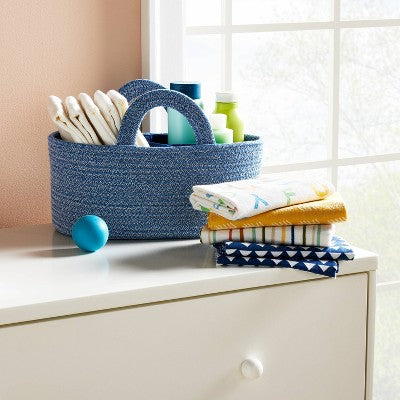  Coiled Rope Diaper Caddy With Dividers - Cloud Island™ Navy