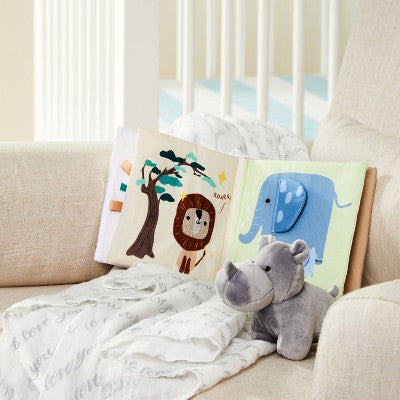  Baby Soft Book And Plush Rhino - Cloud Island™
