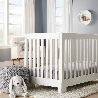  Plush Polyester Spandex Fitted Crib Sheet - Solid Gray - Cloud Island™