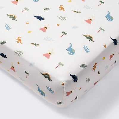  Cotton Fitted Crib Sheet - Dinos - Cloud Island™