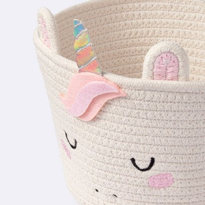  Coiled Rope Forest Animal Small Round Storage Basket - Unicorn - Cloud Island™