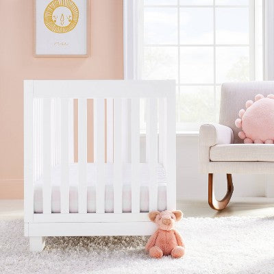  Polyester Rayon Jersey Fitted Crib Sheet - Cloud Island™ Pink Gingham