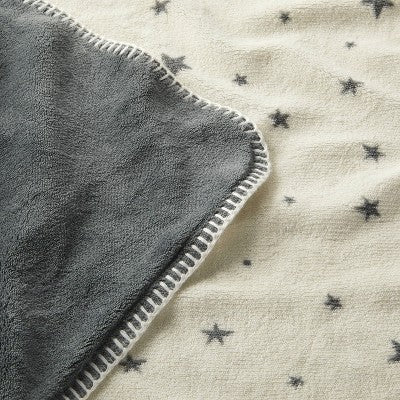  Plush Baby Blanket Gray Stars - Gray - Cloud Island™