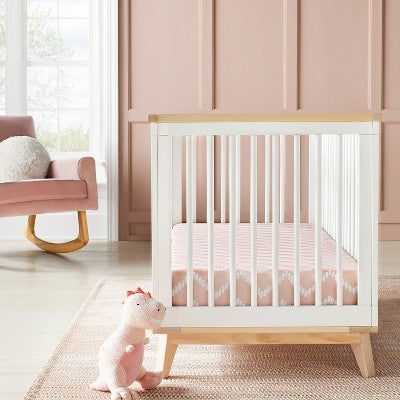  Jersey Fitted Crib Sheet - Pink Chevron And Solid Heirloom - Pink - 2pk - Cloud Island™