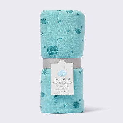  Rayon From Bamboo Jersey Quilted Blanket - Sports - Teal - Cloud Island™